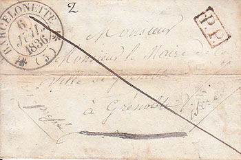 Courrier de 1836