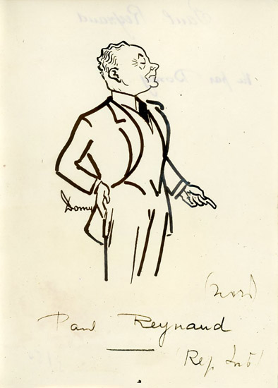 Caricature de Paul Reynaud